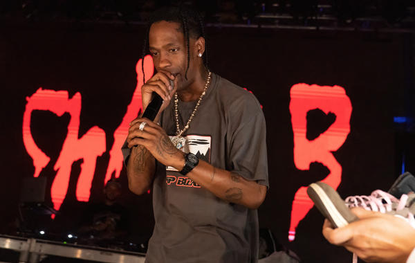 Travis Scott performs onstage at Austin American Statesman in Austin, Texas on October 23, 2021. SUZANNE CORDEIRO / AFP