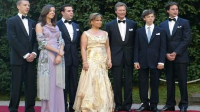 Prince Louis of Luxembourg, Princess Alexandra, Crown Guillaume, Grand Duchess Maria Teresa, Grand Duke Henry, Prince Sebastien and Prince Felix at the castle of Berg , 01 July 2006 in Colmar-Berg. AFP PHOTO JEAN-CHRISTOPHE VERHAEGEN