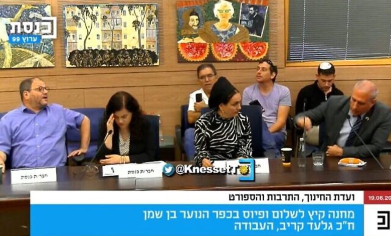 تبادل للشتائم بين عضوي كنيست خلال جلسة نقاش حول استضافة مخيم صيفي إسرائيليفلسطيني