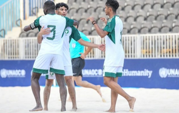 بالصور : أخضر الشاطئية يتغلب على إذربيجان