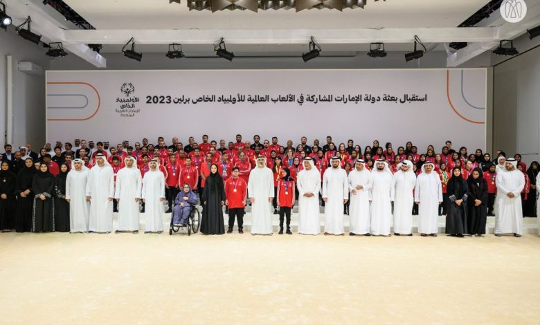 بالصور.. خالد بن محمد بن زايد يستقبل أعضاء بعثة الإمارات للأولمبياد الخاص