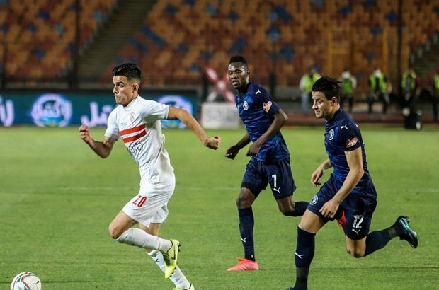 بن شرقي في مباراة الزمالك وبيراميدز