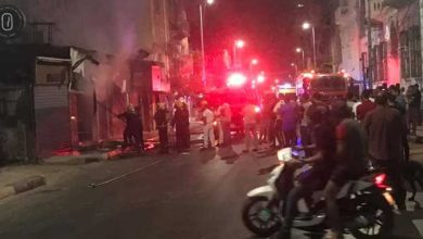 حريق هائل يلتهم محل عطارة بمدينة المنيا