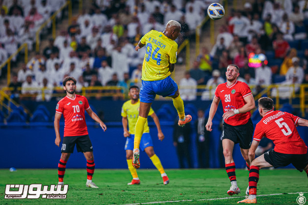 النصر يحبط مفاجأة استقلول الطاجيكي بثلاثية لهدف