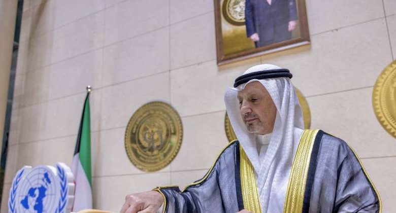 وزير الخارجية لـ «بعثة الأمم»: الكويت حازمة في مطالبتها بالوقف الفوري للعدوان على غزة