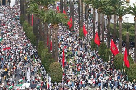 مظاهرات في 56 مدينة مغربية دعما لغزة