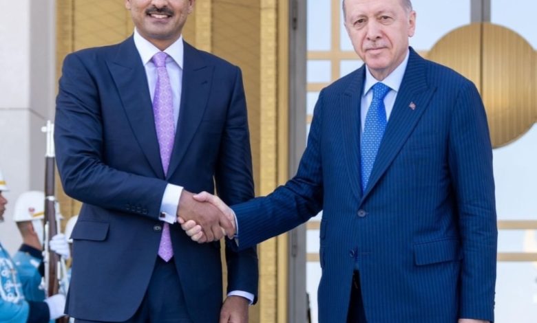 أمير قطر يبحث العلاقات الثنائية والتطورات الإقليمية والدولية مع الرئيس التركي