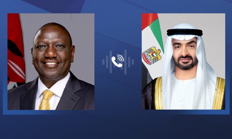 رئيس الدولة يتلقى اتصالاً من الرئيس الكيني لبحث العلاقات الثنائية