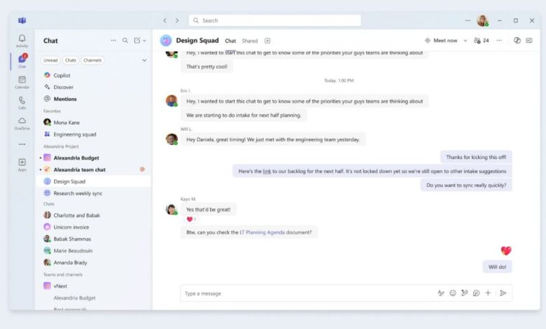 بواجهة أبسط .. مايكروسوفت تُعيد تصميم الدردشات في Teams