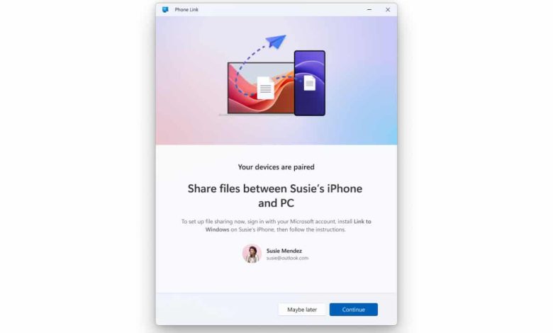 بعد سنوات.. مايكروسوفت تختبر مشاركة الملفات بين ويندوز وهواتف آيفون