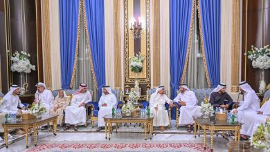 حاكم عجمان وولي عهده يُعزيان في وفاة مبارك الغفلي