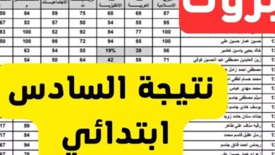 "18 محافظه عراقية" تعلن رابط نتائج السادس الابتدائي 2025 الدور الاول Mlazemna.com نتائجنا pdf بغداد/ الرصافة/ ذي قار