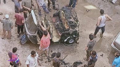 ماس كهربائي يشعل النيران في توكتوك بسوهاج