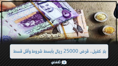 بلا كفيل.. قرض 25000 ريال بأبسط شروط وأقل قسط وهامش ربح منخفض وثابت