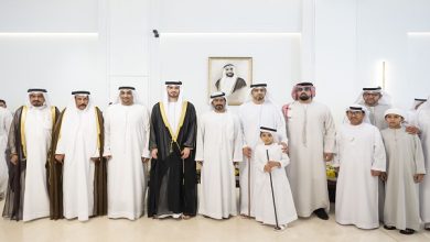 خليفة بن طحنون يحضر حفل استقبال بمناسبة زفاف عبدالرحمن محمد الجابر في أبوظبي