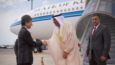 سمو ولي العهد يصل إلى مطار كانساي الدولي بمدينة أوساكا اليابانية