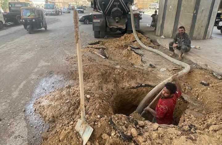 تسريب مياه أسفل كوبري الضغط العالي بحي شرق مدينة نصر