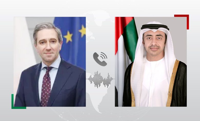 عبدالله بن زايد ونائب رئيس الوزراء ووزير الخارجية الأيرلندي يبحثان العلاقات الثنائية