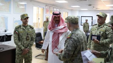 فيصل النواف تفقد مركز الشيخ سالم العلي للدفاع الكيماوي والرصد الإشعاعي