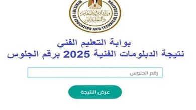 رابط نتيجة الدبلومات الفنية 2025 الدور الاول برقم الجلوس عبر بوابة التعليم الفني