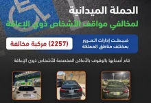 ضبط 2275 مركبة مخالفة متوقفة في أماكن «ذوي الإعاقة»