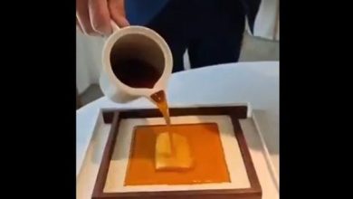 طعام فاخر.. طهي السمك باستخدام شمع العسل الساخن...