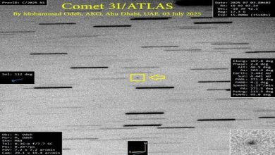 مرصد إماراتي يرصد المذنب 3I/ATLAS القادم من خارج المجموعة الشمسية