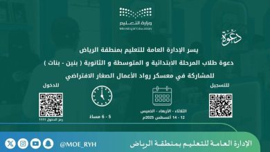 «تعليم الرياض» تطلق معسكر «رواد الأعمال».. وتدعو المنقولين لترتيب الشرائح - أخبار السعودية
