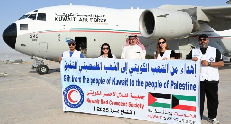 40 طنا من المواد الغذائية من الكويت لإغاثة غزة