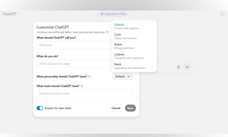 ChatGPT يحصل على أربع شخصيات جديدة.. إليك كيفية استخدامها