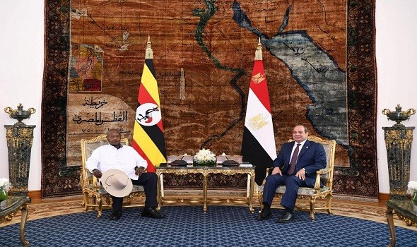 السيسي يستقبل رئيس أوغندا ويؤكد على أنه لا مساس بحصة مصر من مياه النيل ويبحث مع موسيفيني تعزيز التعاون الثنائي