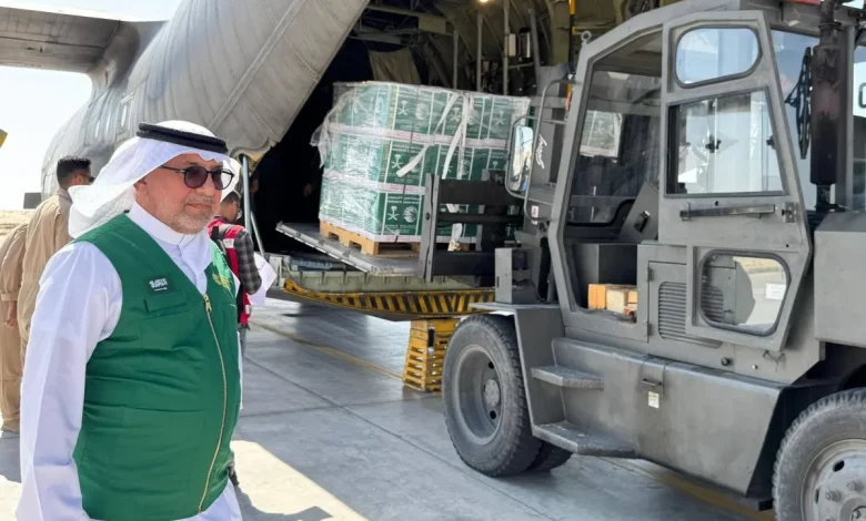 الطائرة السعودية الـ59 تصل العريش لإغاثة أهالي غزة