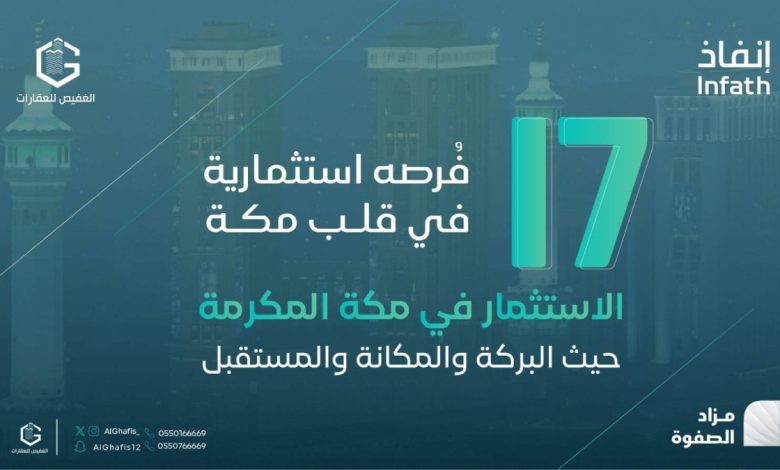 انطلاق مزاد الصفوة بـ17 فرصة عقارية مميزة في مكة المكرمة - أخبار السعودية