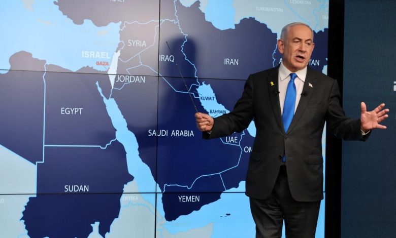 نتنياهو : أنا في مهمة تاريخية لرؤية إسرائيل الكبرى التي تضم فلسطين وجزءا من الأردن ولبنان وسوريا ومصر