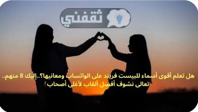 هل تعلم أقوى أسماء للبيست فريند على الواتساب ومعانيها؟..إليك 8 منهم