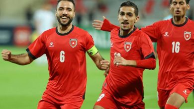 فرحة لاعبي منتخب الأردن.