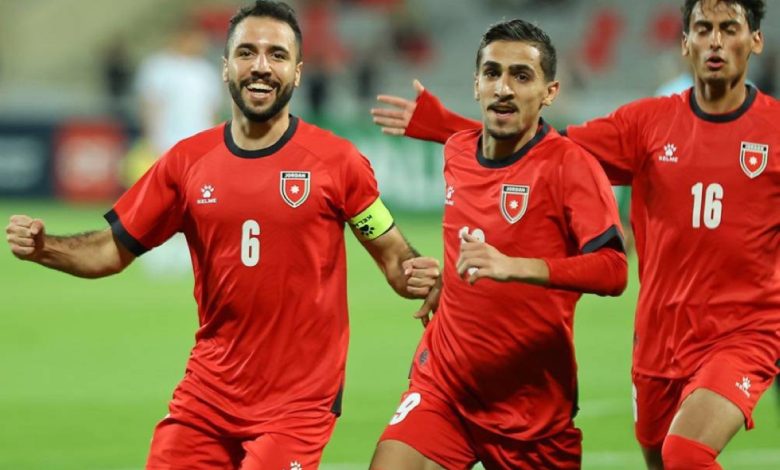 فرحة لاعبي منتخب الأردن.