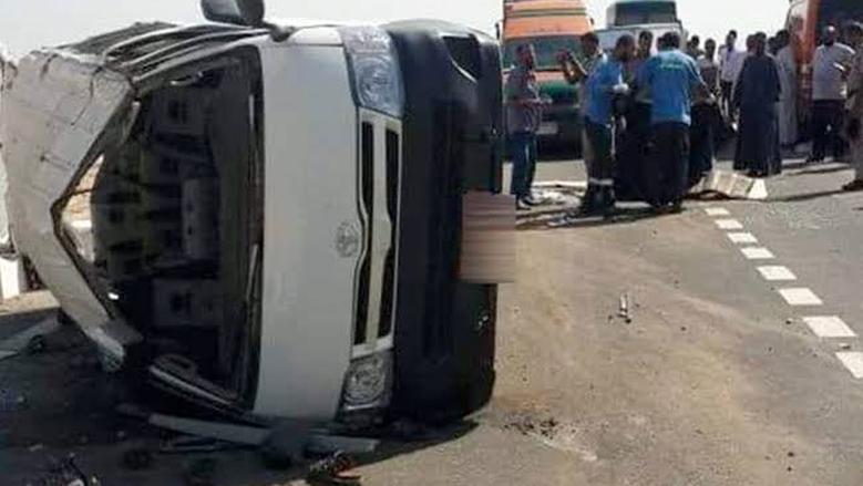 إصابة 12 شخصا إثر انقلاب ميكروباص في فرشوط بقنا