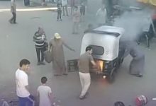 شاب يشعل النيران في سائق توك توك بالبنزين في الشرقية