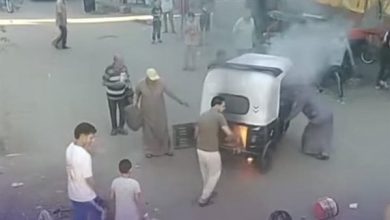 شاب يشعل النيران في سائق توك توك بالبنزين في الشرقية