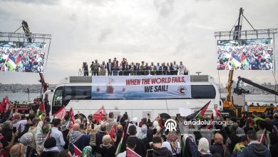 مسيرة في إسطنبول دعما لأسطول الصمود العالمي
