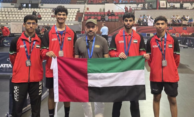 منتخب الإمارات يحصد 5 ميداليات في البطولة العربية لكرة الطاولة