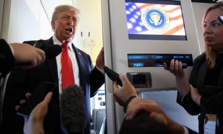 ترمب من «إير فورس وان»: لا شيء سيهدد وقف إطلاق النار في غزة