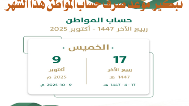 "خبر مفرح".. تبكير موعد صرف حساب المواطن هذا الشهر أكتوبر 2025 بأمر ملكي وتفاصيل حالات الدفعة 95
