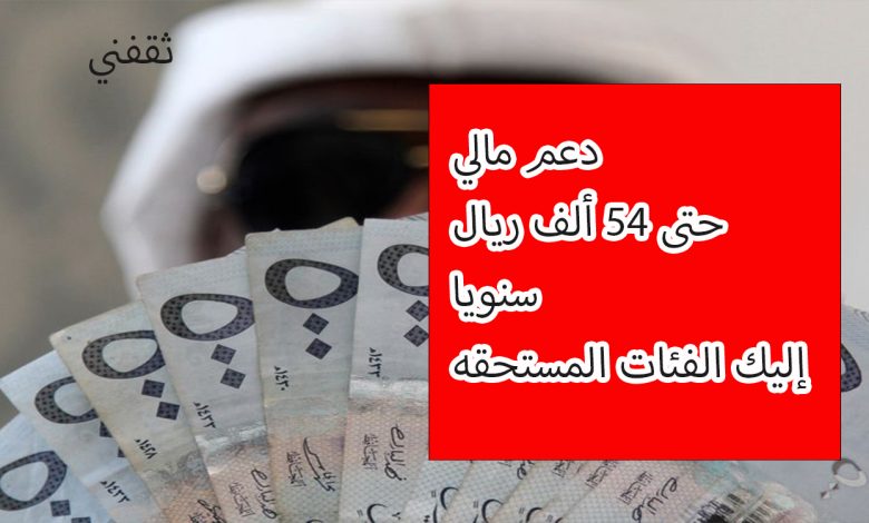 دعم مالي يصل 54 ألف ريال سنويا.. إليك الفئات المستحقة وطريقة التقديم له