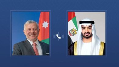 رئيس الدولة وملك الأردن يبحثان هاتفياً التطورات الإقليمية
