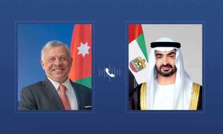 رئيس الدولة وملك الأردن يبحثان هاتفياً التطورات الإقليمية