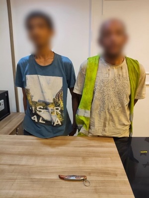 ضبط المتهم بحمل سلاح أبيض والتعدى على حارس مدرسة وتهديدة بالجيزة