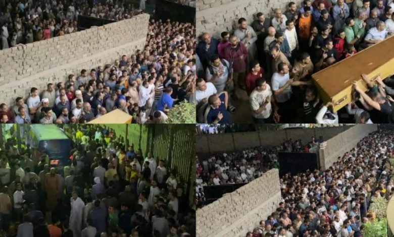 ضحايا جريمة فيصل.. مئات الأشخاص يشيعون جثامين الأم وأطفالها الثلاثة لمثواهم الأخير