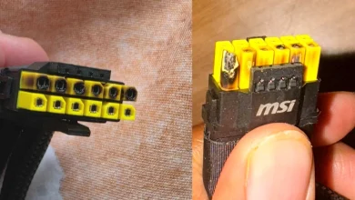 مستخدم يتحسر على احترق كارت RTX 5090 مرتين بسبب كابل MSI الأصفر!